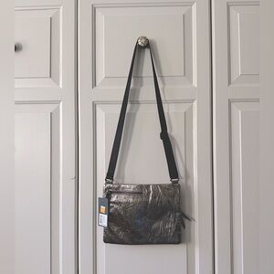 Gunmetal metallic purse